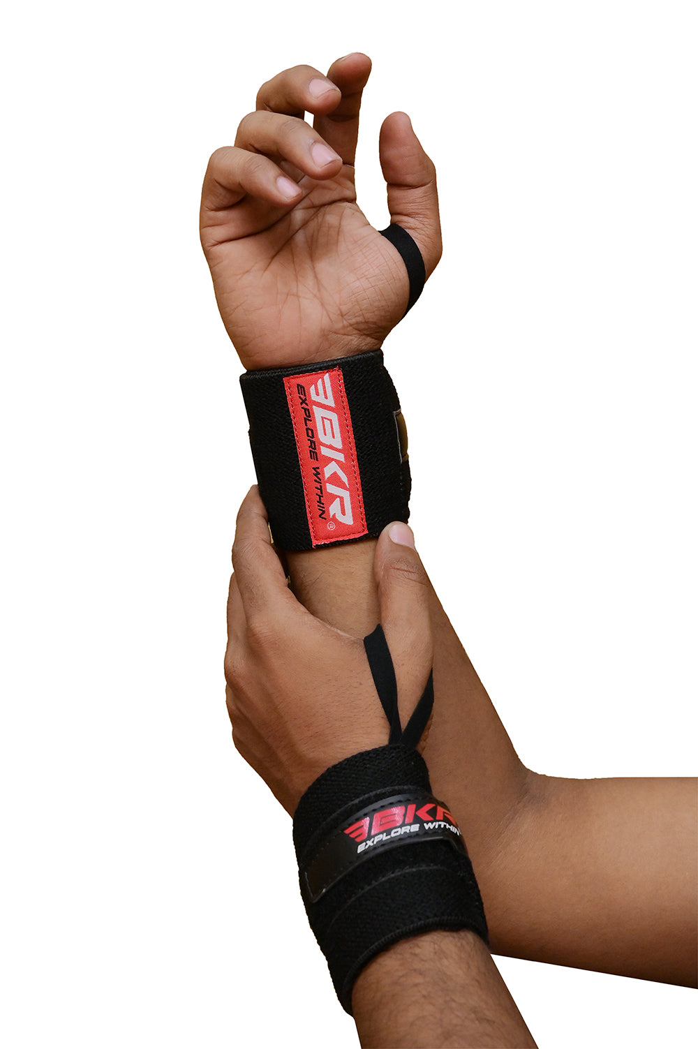 Wrist Support for Gym – Adjustable Wrist Wraps with Thumb Loop for Men and Women – Ideal for Weightlifting and Hand Grip (Black)